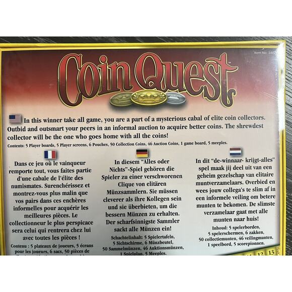 Coin Quest Board Game by Ken Gruhl 2016 R & R Games, New and Sealed - Picture 3 of 7